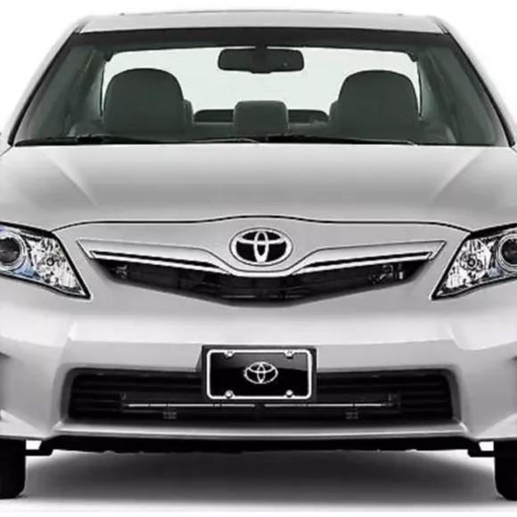 Toyota Logo Black Acrylic License Plate with Chrome Frame Kit - Picture 3 of 5